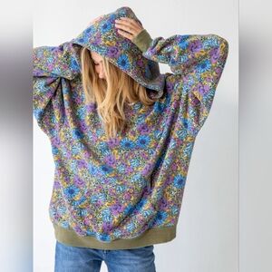 NATURAL LIFE Floral Hoodie - Multicolor